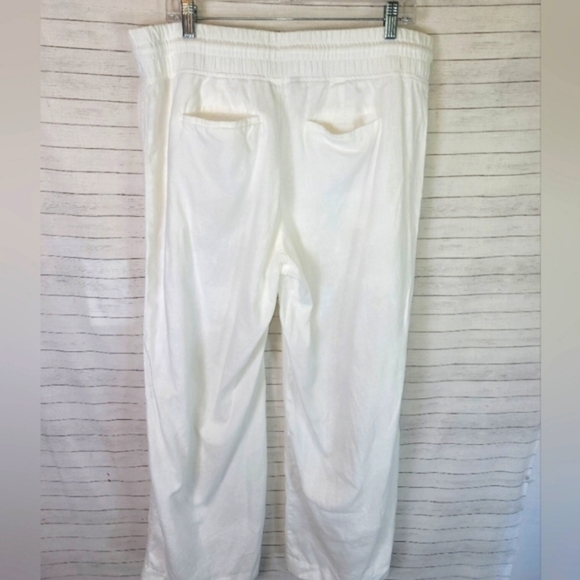 ATHLETA CABO LINEN WIDE LEG WHITE PANTS, SZ 14 - Picture 6 of 11